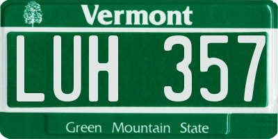 VT license plate LUH357