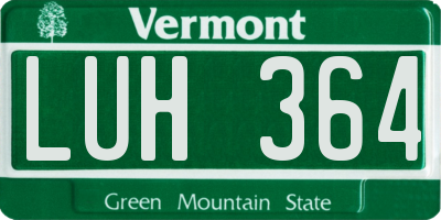 VT license plate LUH364