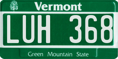 VT license plate LUH368