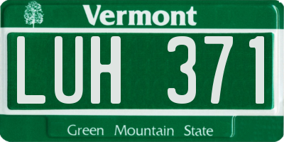 VT license plate LUH371