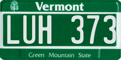 VT license plate LUH373