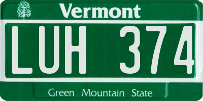VT license plate LUH374