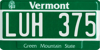 VT license plate LUH375