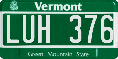 VT license plate LUH376