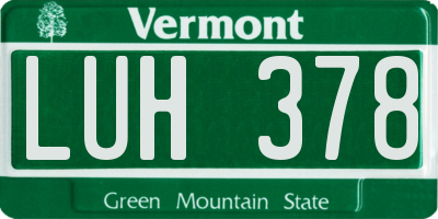 VT license plate LUH378