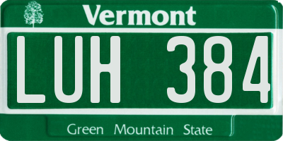 VT license plate LUH384