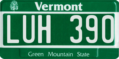 VT license plate LUH390
