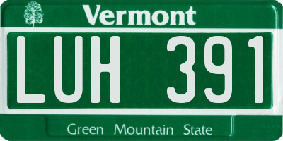 VT license plate LUH391