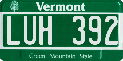 VT license plate LUH392