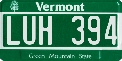 VT license plate LUH394