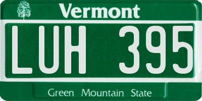 VT license plate LUH395