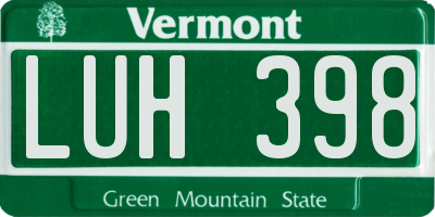 VT license plate LUH398