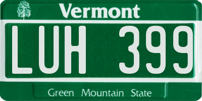 VT license plate LUH399