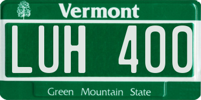 VT license plate LUH400