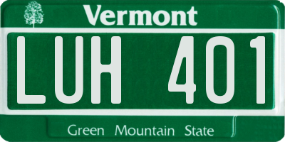 VT license plate LUH401