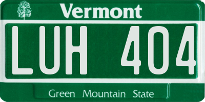 VT license plate LUH404