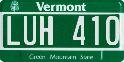 VT license plate LUH410