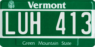 VT license plate LUH413