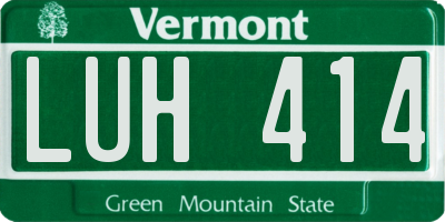 VT license plate LUH414