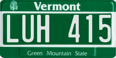 VT license plate LUH415