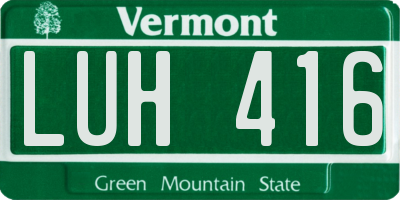 VT license plate LUH416