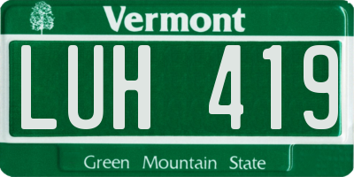 VT license plate LUH419