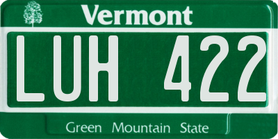 VT license plate LUH422