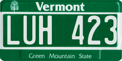VT license plate LUH423