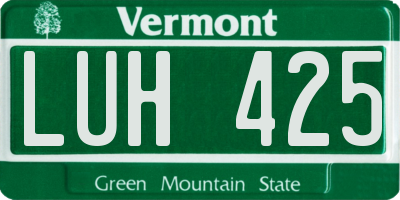VT license plate LUH425