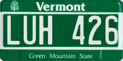 VT license plate LUH426