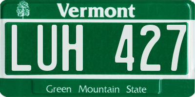VT license plate LUH427