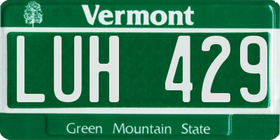 VT license plate LUH429