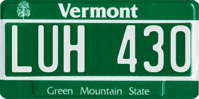 VT license plate LUH430