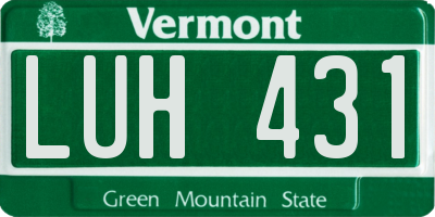 VT license plate LUH431