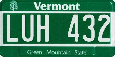 VT license plate LUH432