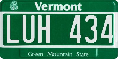 VT license plate LUH434