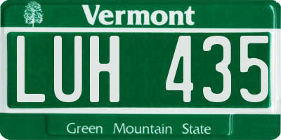 VT license plate LUH435