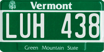 VT license plate LUH438