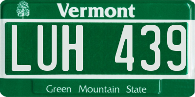 VT license plate LUH439