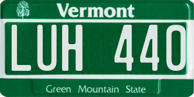 VT license plate LUH440