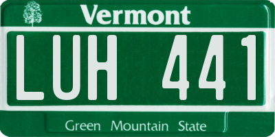VT license plate LUH441