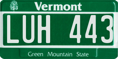 VT license plate LUH443