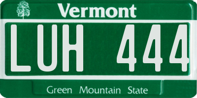VT license plate LUH444