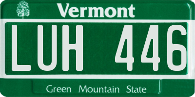 VT license plate LUH446