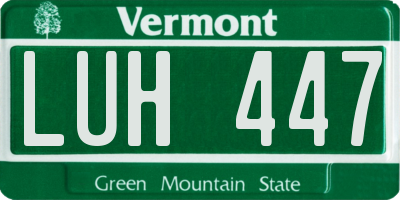 VT license plate LUH447