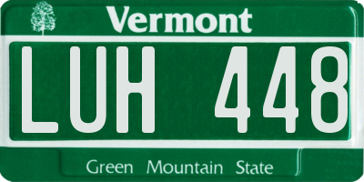 VT license plate LUH448
