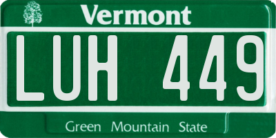 VT license plate LUH449