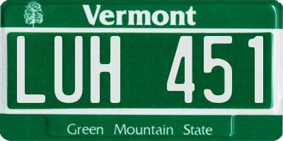 VT license plate LUH451
