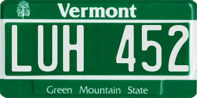 VT license plate LUH452