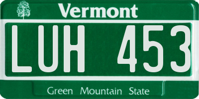 VT license plate LUH453
